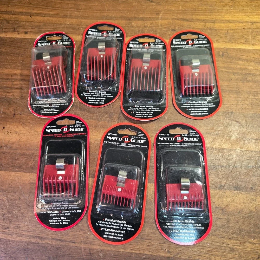 Speed O Guide Clipper Comb Guard lot of 7 (000,00,0,0A,1A, 1, 2) All new